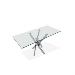 CONSOLA BILOBA ACERO CROMADO-CRISTAL 110X75