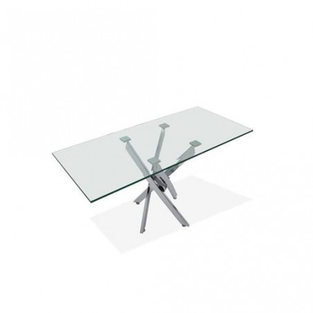 CONSOLA BILOBA ACERO CROMADO-CRISTAL 110X75