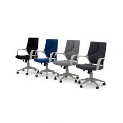 SILLA OFICINA MODELO RON TAPIZADO GRIS CLARO