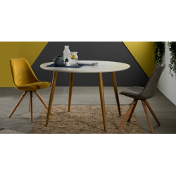 SILLA COMEDOR MODELO 523 TELA GRIS