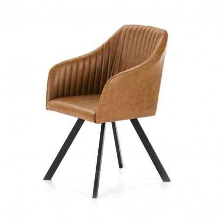 SILLA COMEDOR POLIPIEL MARRON DC 510