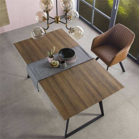 MESA COMEDOR EXTENSIBLE 110 MADERA CHAPADA 160(200)x90