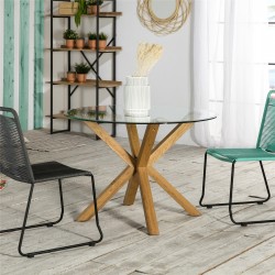 MESA COMEDOR  REDONDA MODELO 152 CRISTAL 107X75