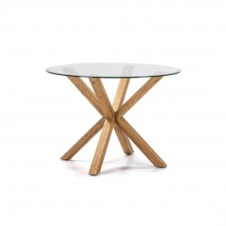MESA COMEDOR  REDONDA MODELO 152 CRISTAL 107X75