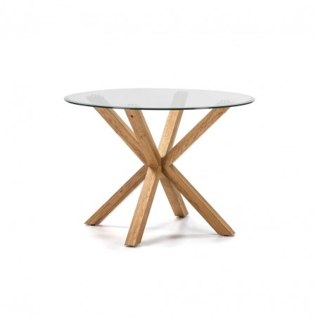 MESA COMEDOR  REDONDA MODELO 152 CRISTAL 107X75
