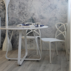 MESA COMEDOR REDONDA MODELO 13 BLANCA 100X75
