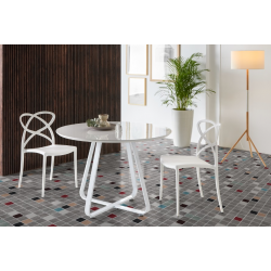 MESA COMEDOR REDONDA MODELO 13 BLANCA 100X75
