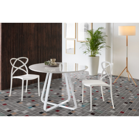 MESA COMEDOR REDONDA MODELO 13 BLANCA 100X75
