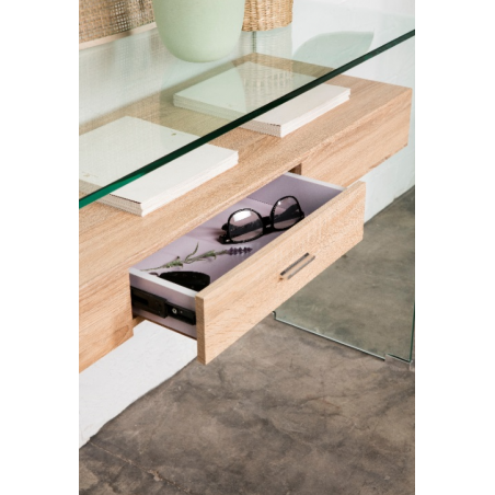 CONSOLA SIDNEY CON-709 CRISTAL COLOR ROBLE