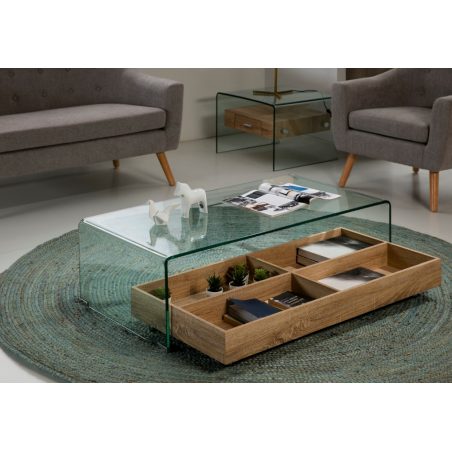 MESA CENTRO SIDNEY CT-227 CRISTAL COLOR ROBLE