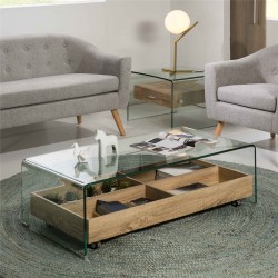 MESA CENTRO SIDNEY CT-227 CRISTAL COLOR ROBLE