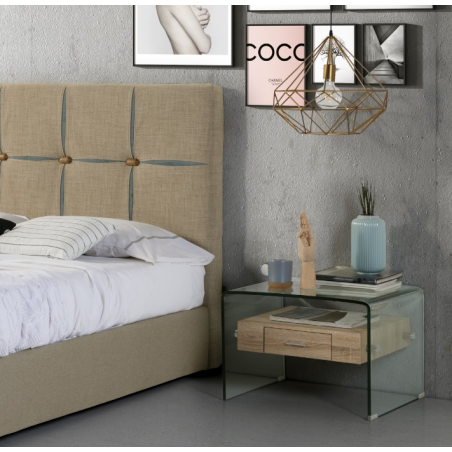 MESA AUXILIAR SIDNEY M-608 CRISTAL COLOR ROBLE