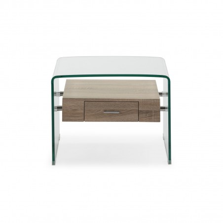 MESA AUXILIAR SIDNEY M-608 CRISTAL COLOR ROBLE