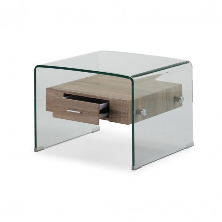 MESA AUXILIAR SIDNEY M-608 CRISTAL COLOR ROBLE