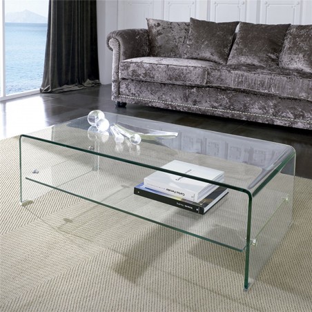 Mesa de centro cristal modelo marea