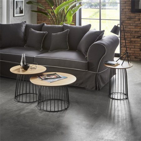 MESA DE CENTRO INDUSTRIAL MODELO 906S ROBLE-ACERO